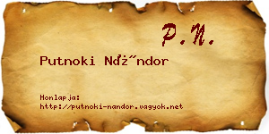 Putnoki Nándor névjegykártya