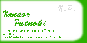 nandor putnoki business card